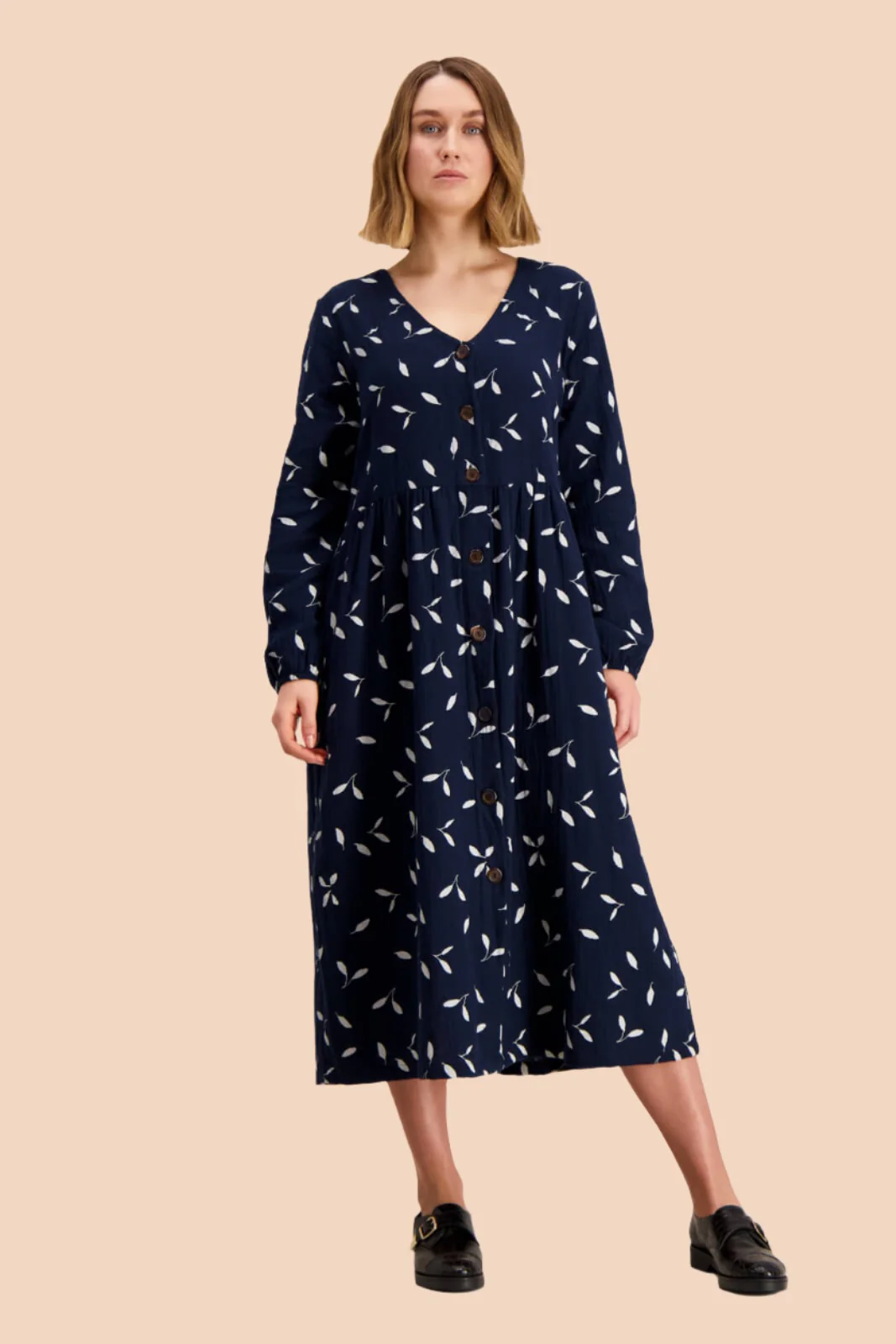 Button Dress, Indigo Wind - Image 3