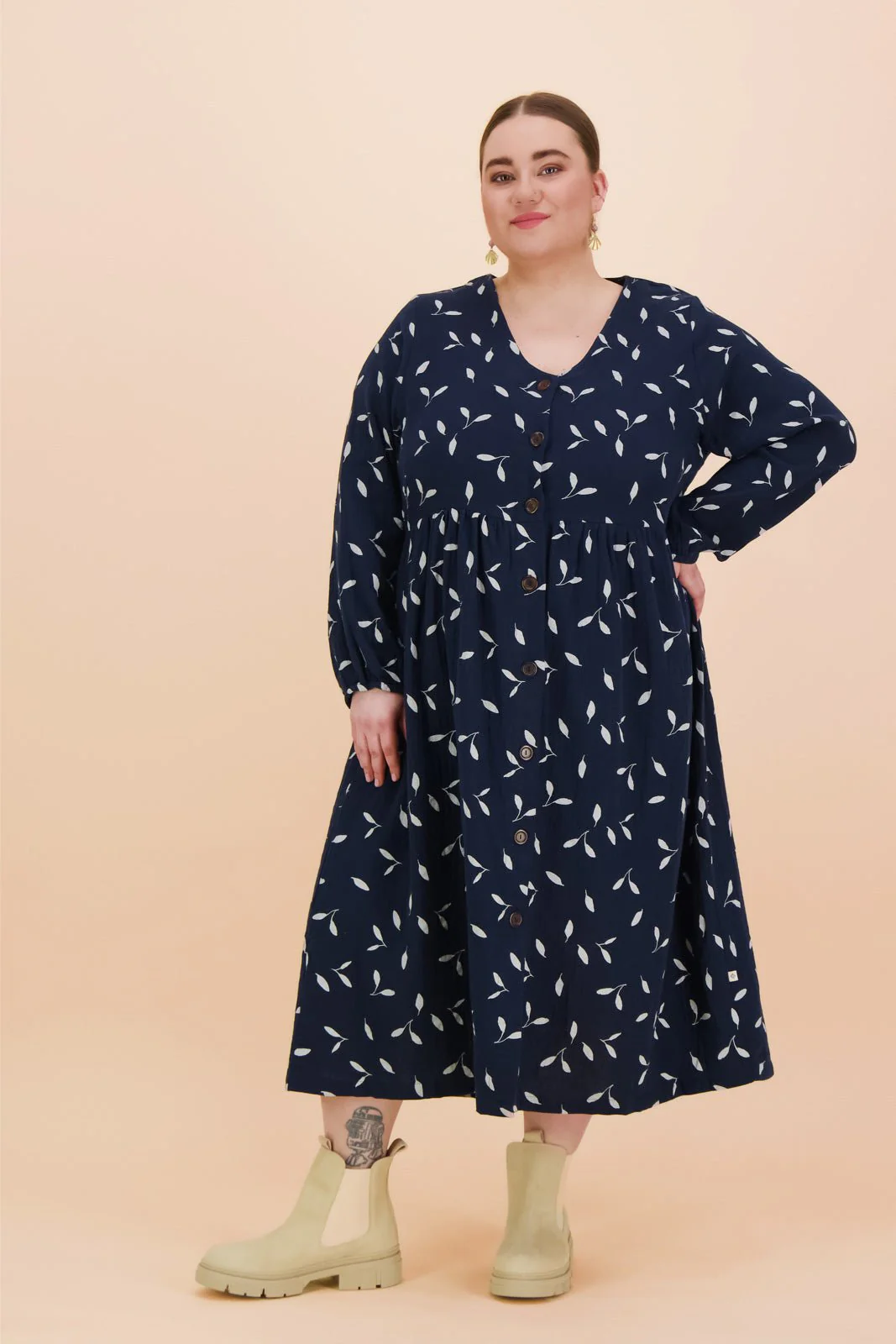 Button Dress, Indigo Wind - Image 4