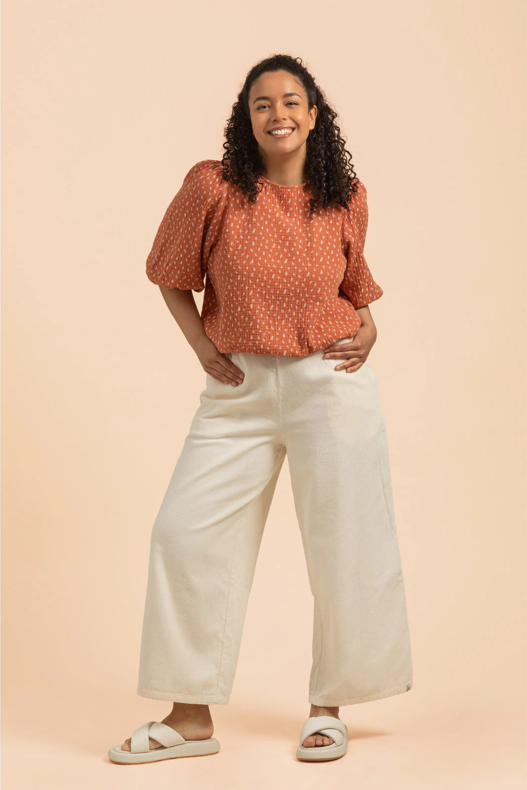 Cropped Blouse, Vintage Leaf - Image 7