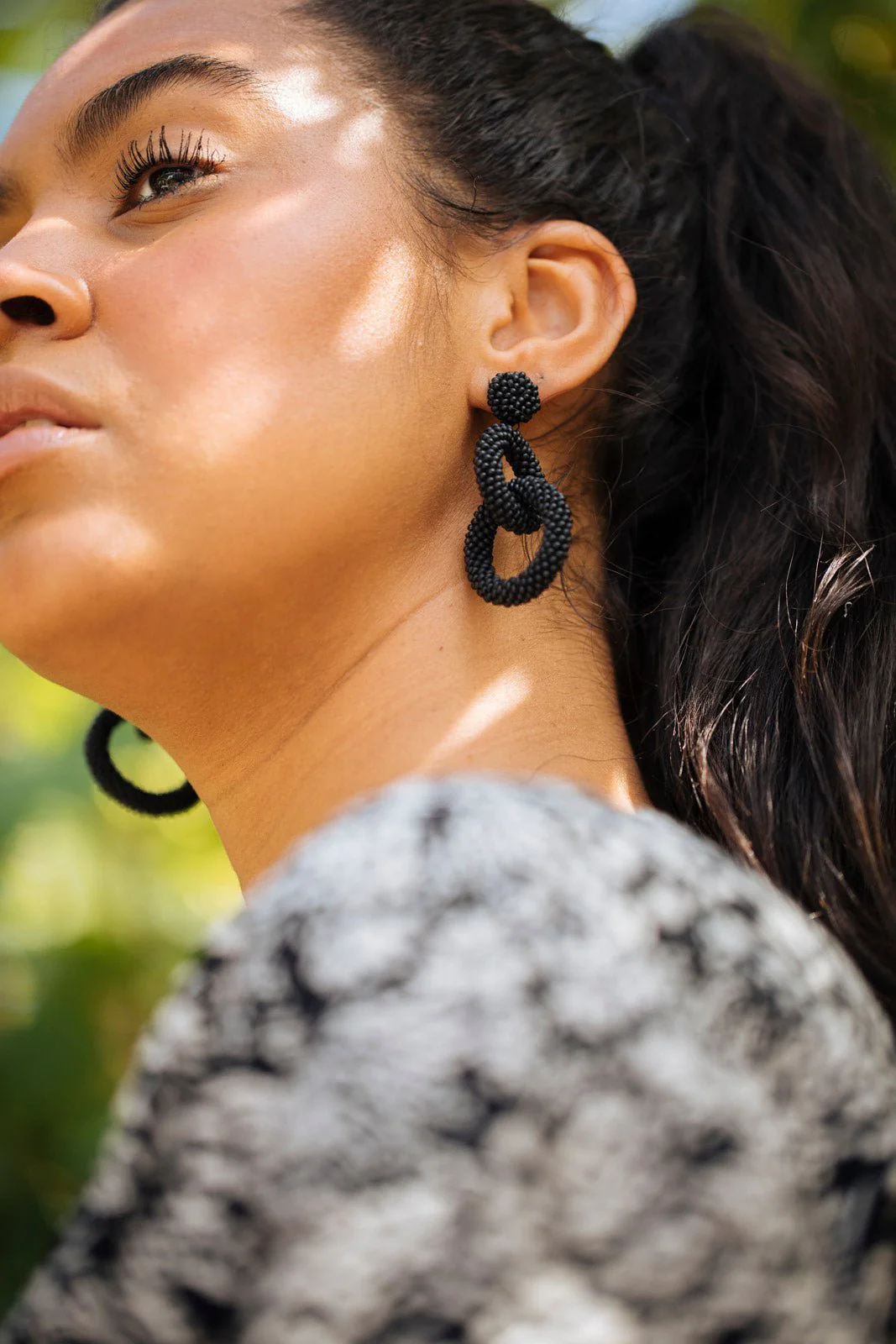 Gia Earrings, Black - Image 5