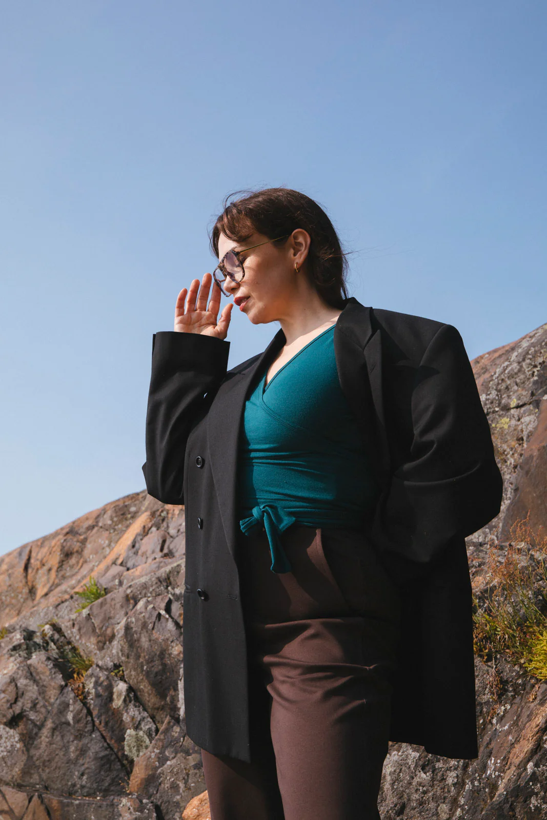 Wrap Top, Petrol - Image 3