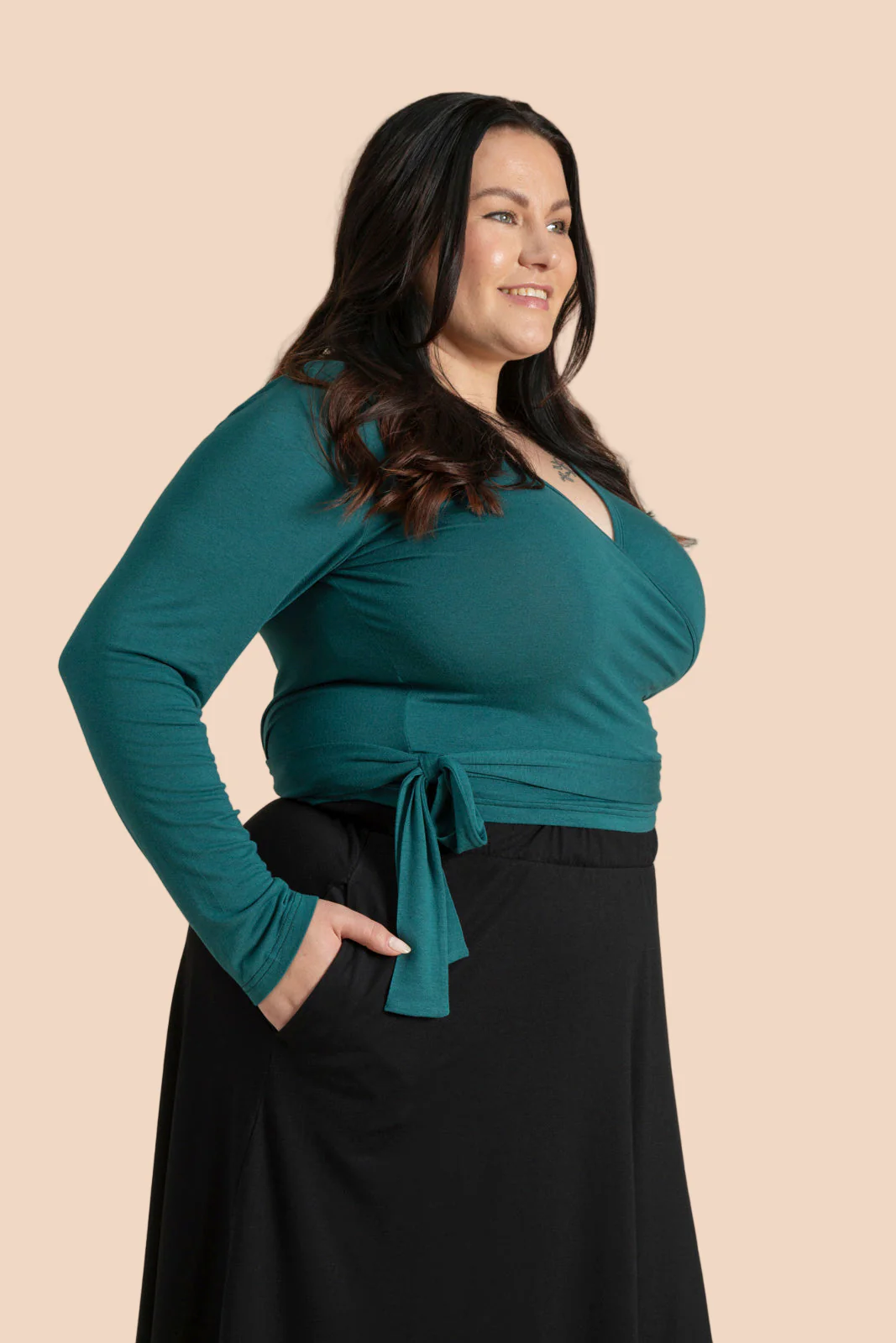 Wrap Top, Petrol - Image 4