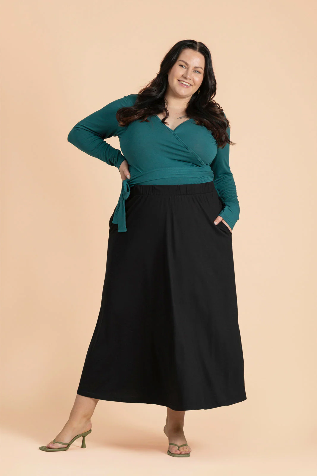 Wrap Top, Petrol - Image 5
