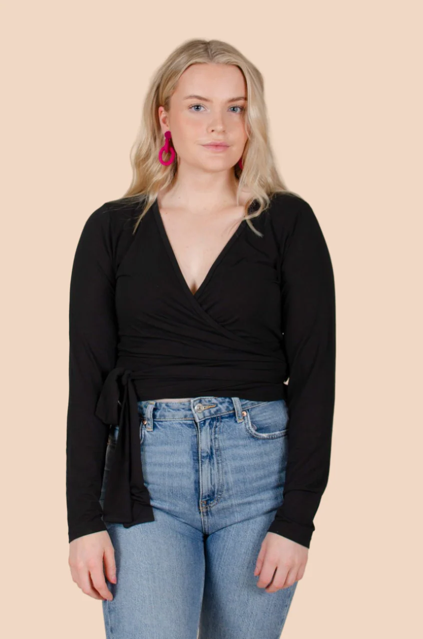 Wrap Top, Black - Image 6