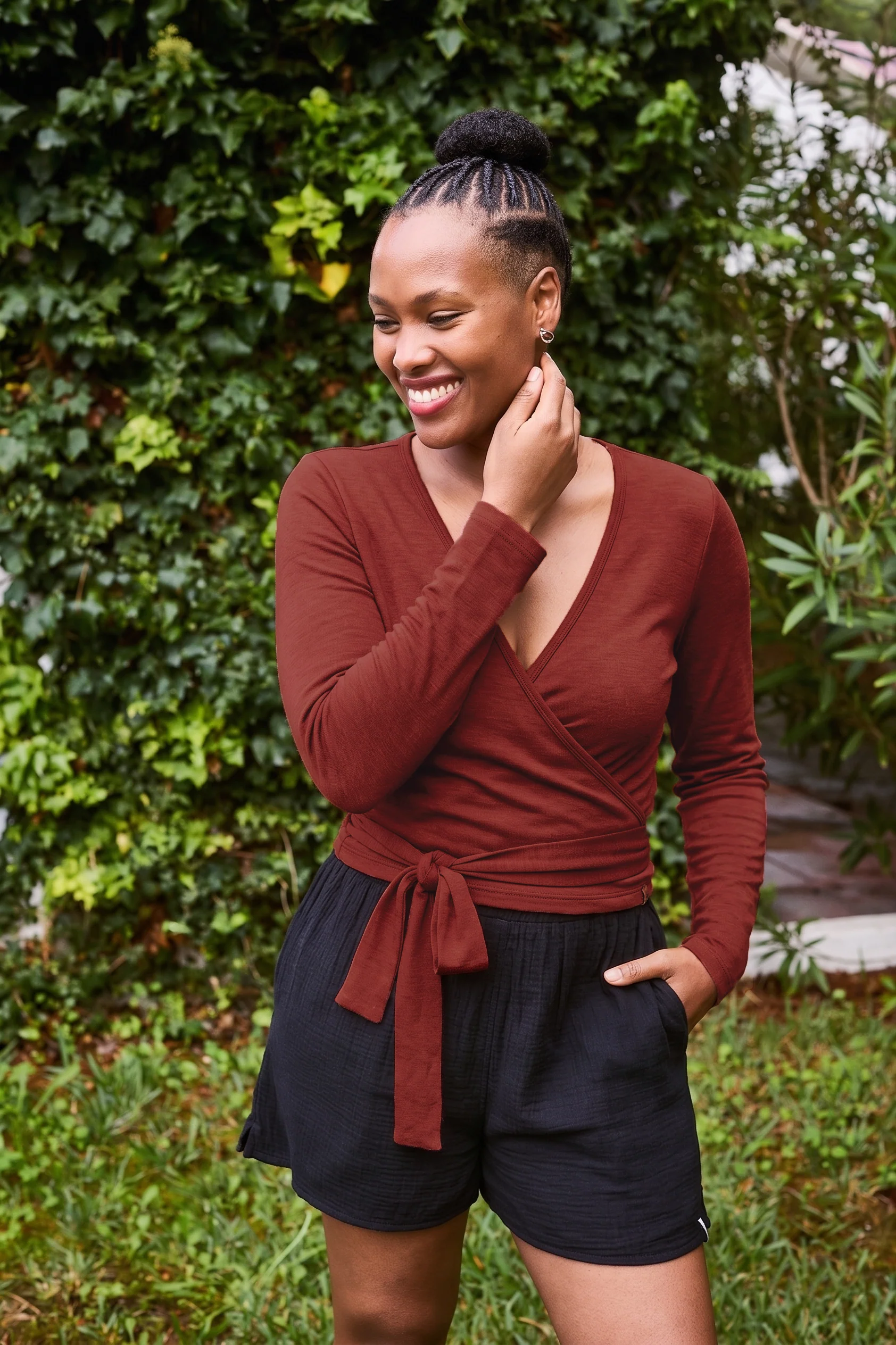 Wrap Top, Rosewood
