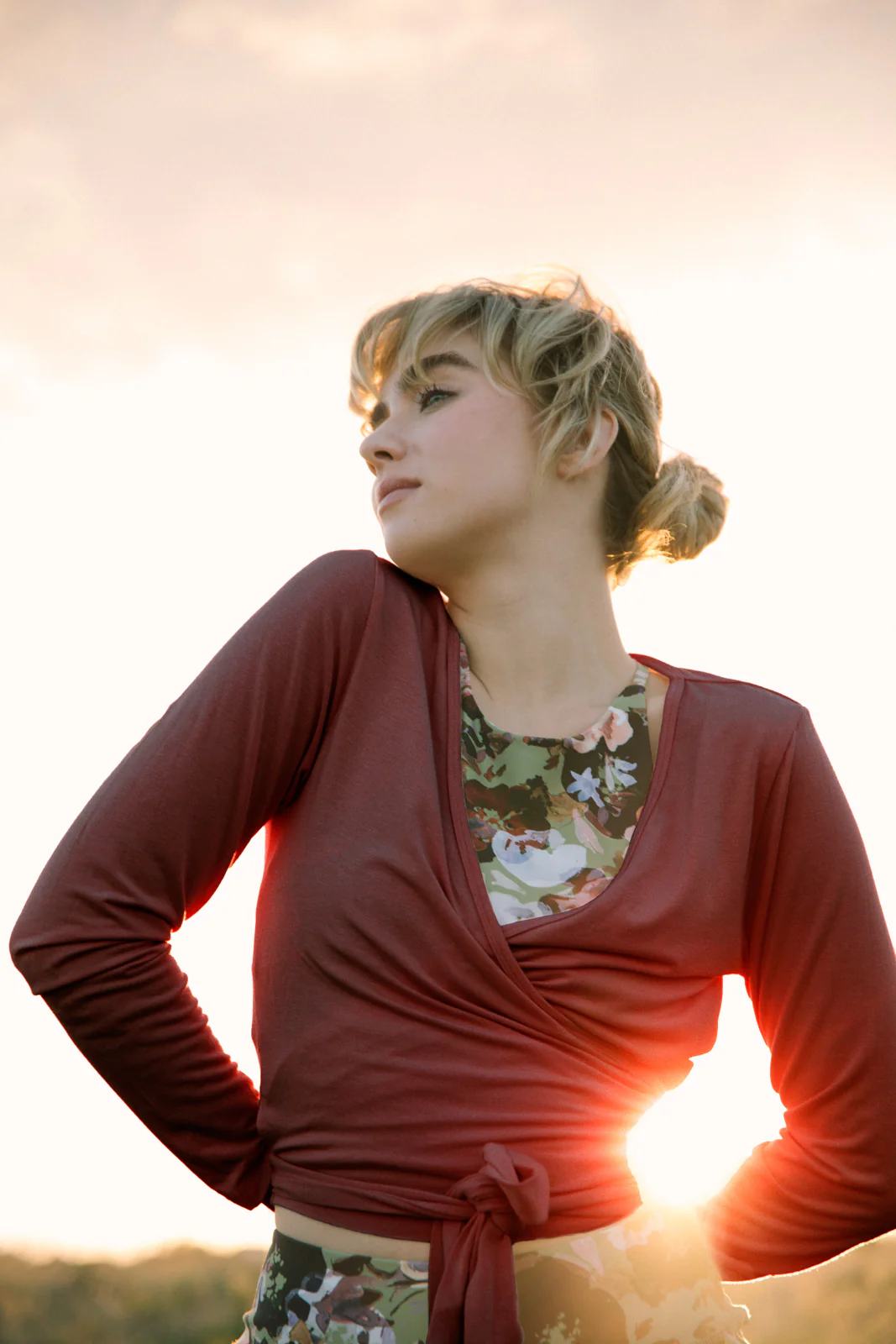 Wrap Top, Rosewood - Image 2