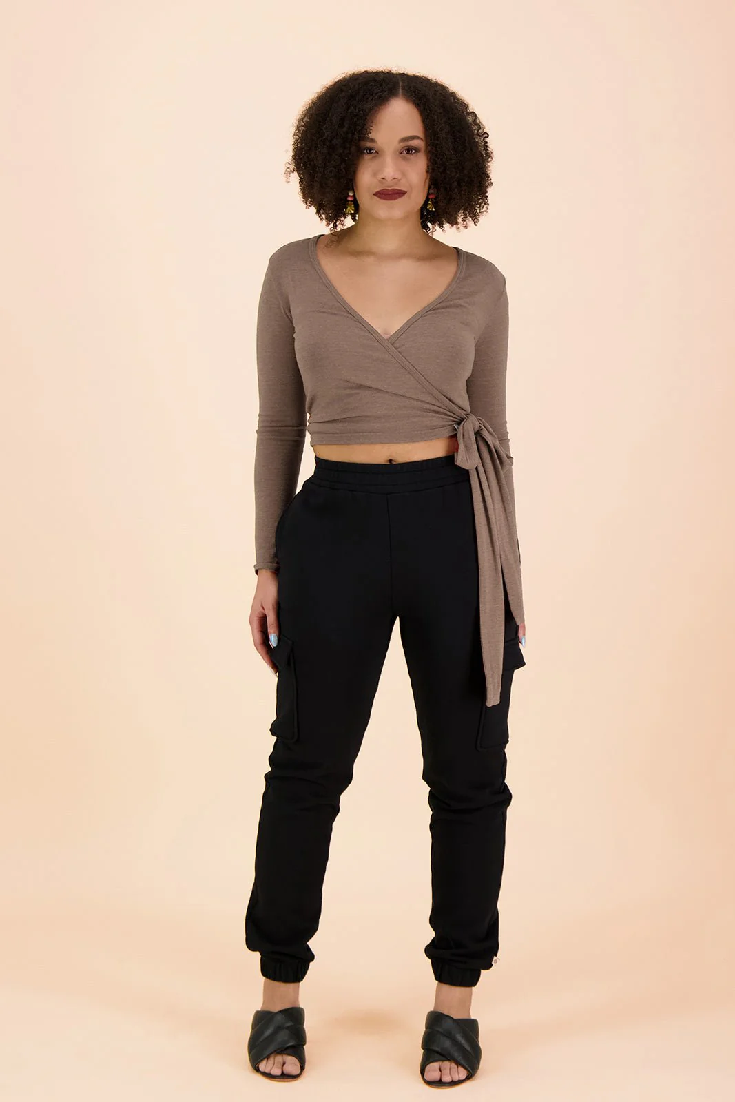 Wrap Top, Taupe - Image 9